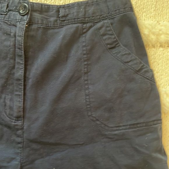 Karen Scott Bermuda shorts navy blue pockets back elastic waist cotton size 10 - Picture 3 of 10